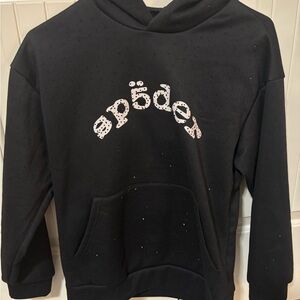 spider hoodie with rhinestones